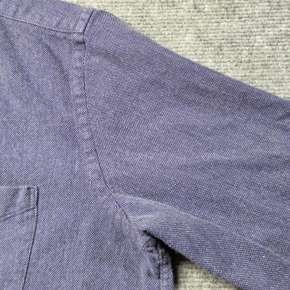 Steven Alan Shirt Mens L Made in USA Blue Oxford Textured Cotton Button Up - Picture 6 of 15